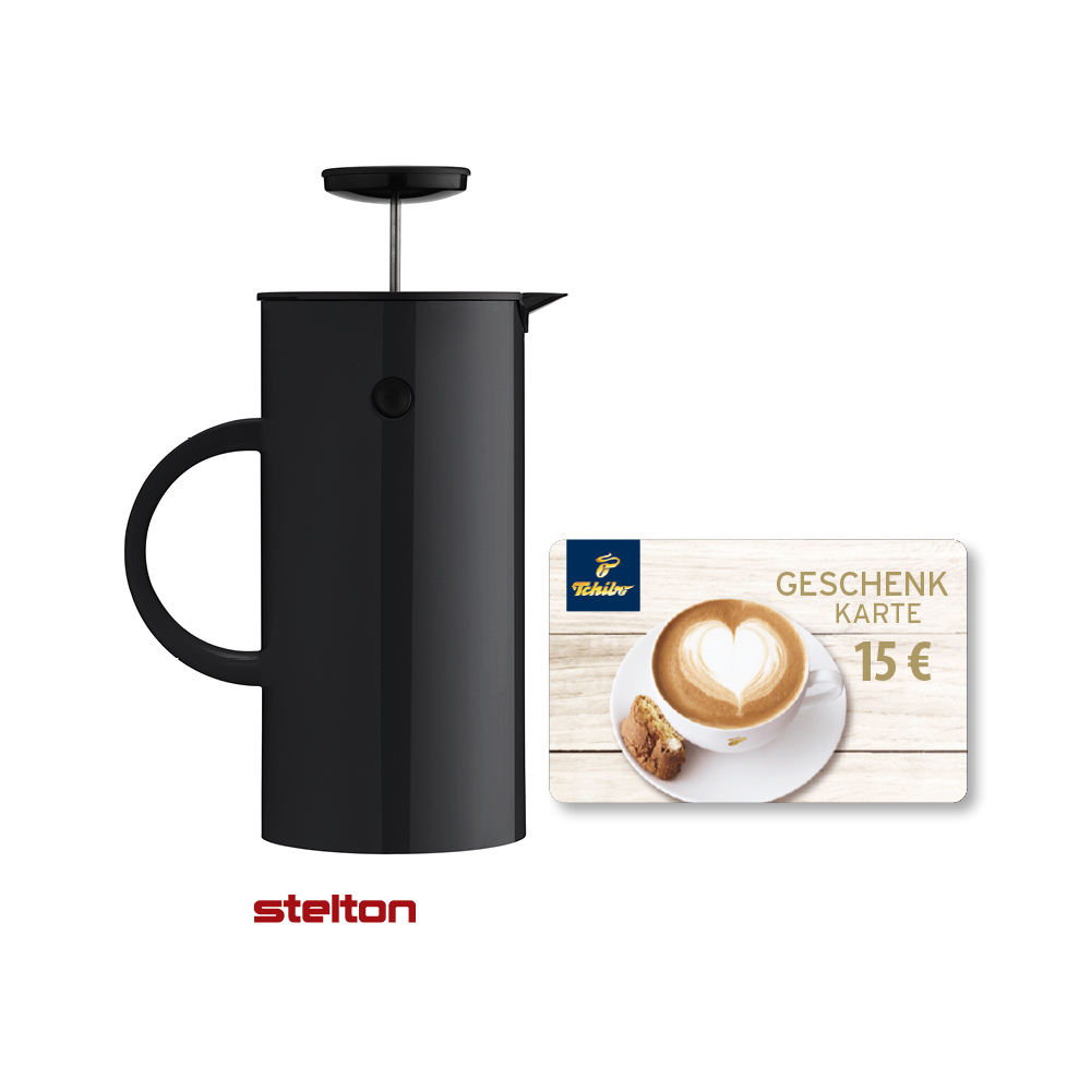 Stelton French-Press + 15€ Kaffee-Gutschein,