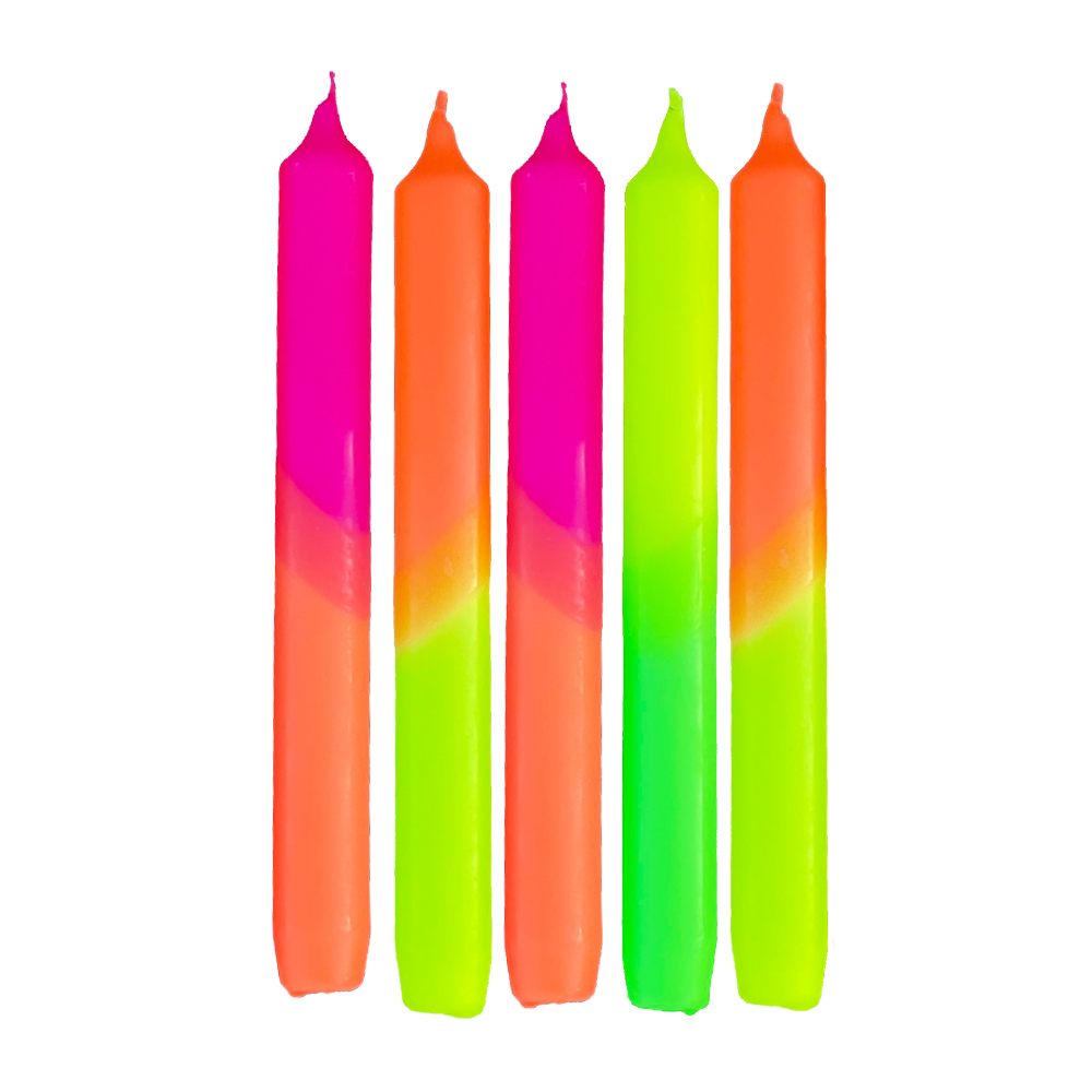 Stabkerzen "NEON", 5-tlg. 