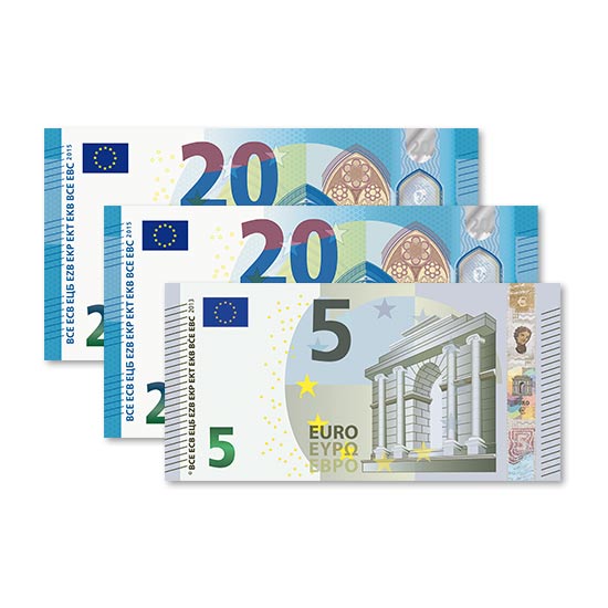 45 € Verrechnungsscheck 45 € Verrechnungsscheck