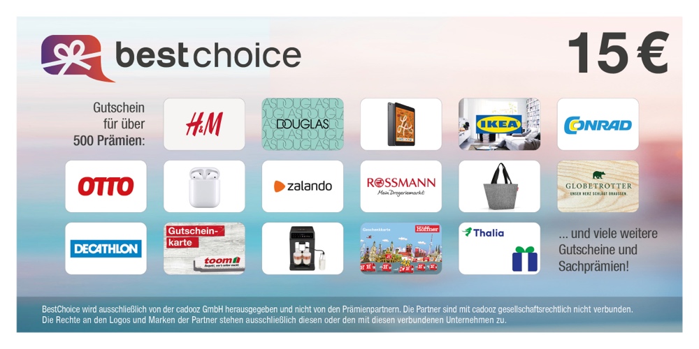 15 € BestChoice Gutschein 15 € BestChoice Gutschein