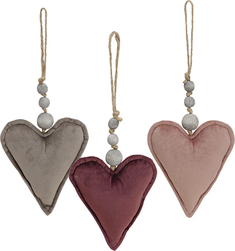 Samt-Anhänger „Coeur“, 3-tlg. Samt-Anhänger „Coeur“, 3-tlg.