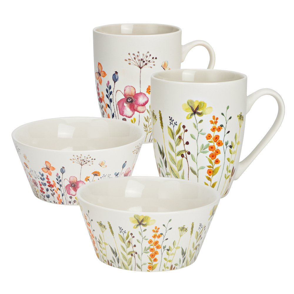 Frühstücks-Set "Wiesenblumen", 4-tlg. Frühstücks-Set "Wiesenblumen", 4-tlg.