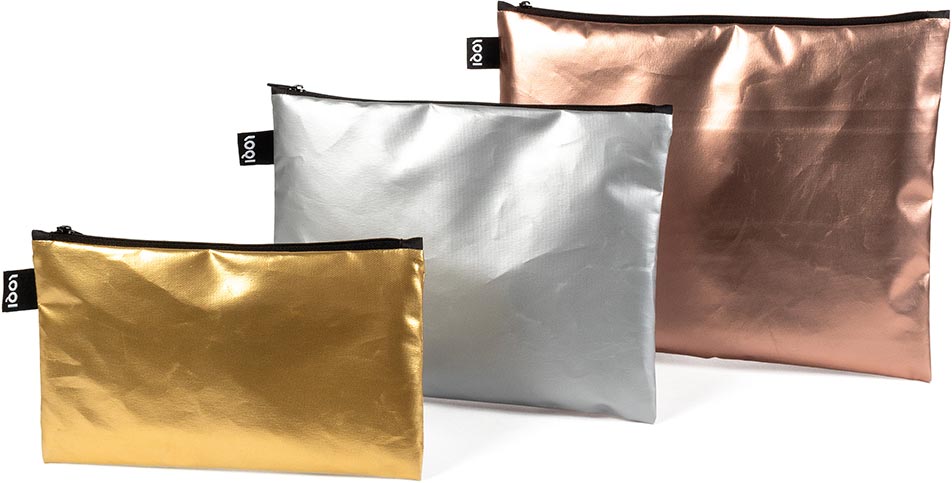 Metallic Zip-Pockets, 3-tlg. Metallic Zip-Pockets, 3-tlg.