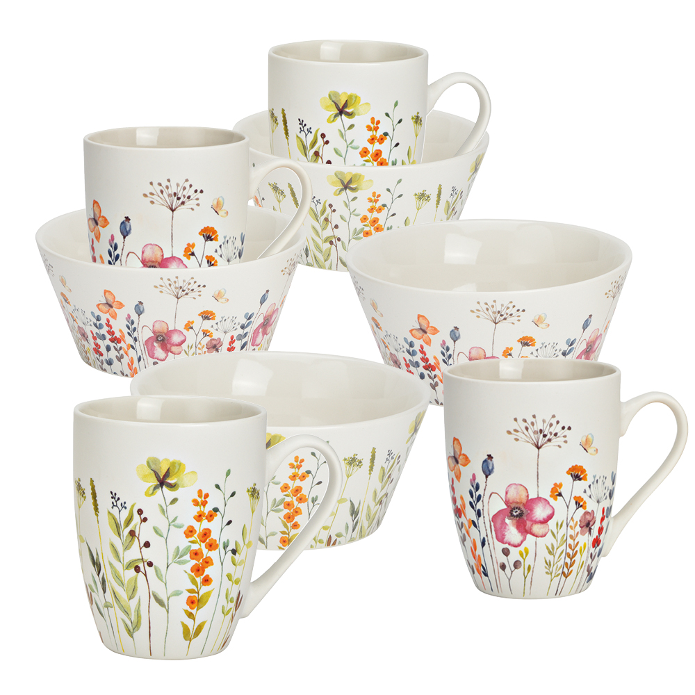 Frühstücks-Set "Wiesenblumen", 8-tlg. Frühstücks-Set "Wiesenblumen", 8-tlg.