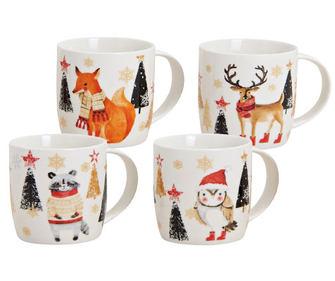 Becherset "Weihnachtstiere", 4-tlg.