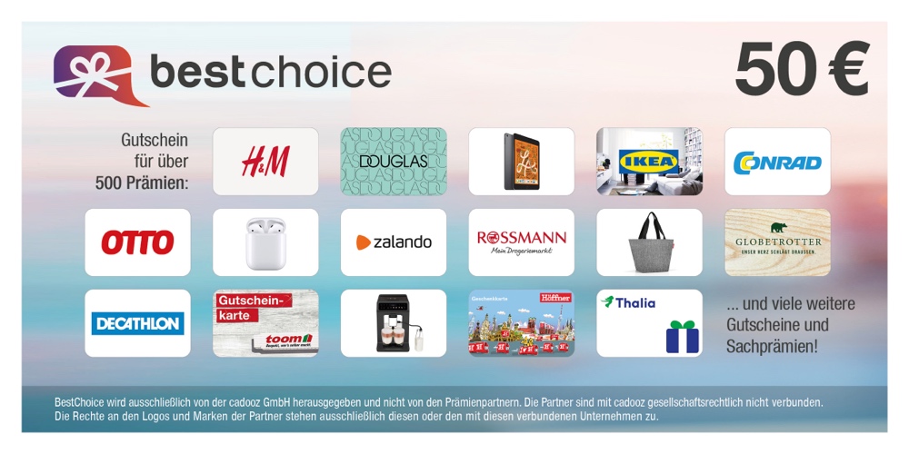 50 € BestChoice Gutschein 50 € BestChoice Gutschein